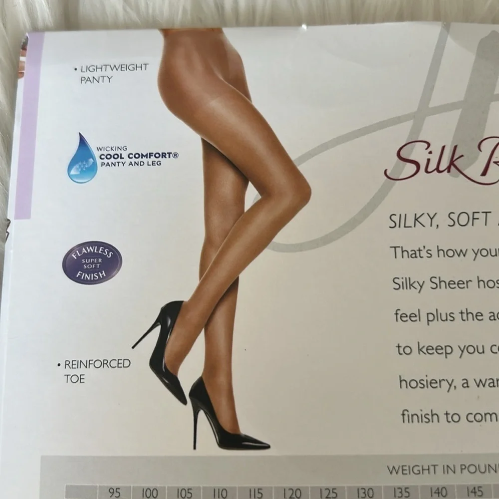 Silk Reflections Silky Sheer non-control top reinforced toe size CD little color